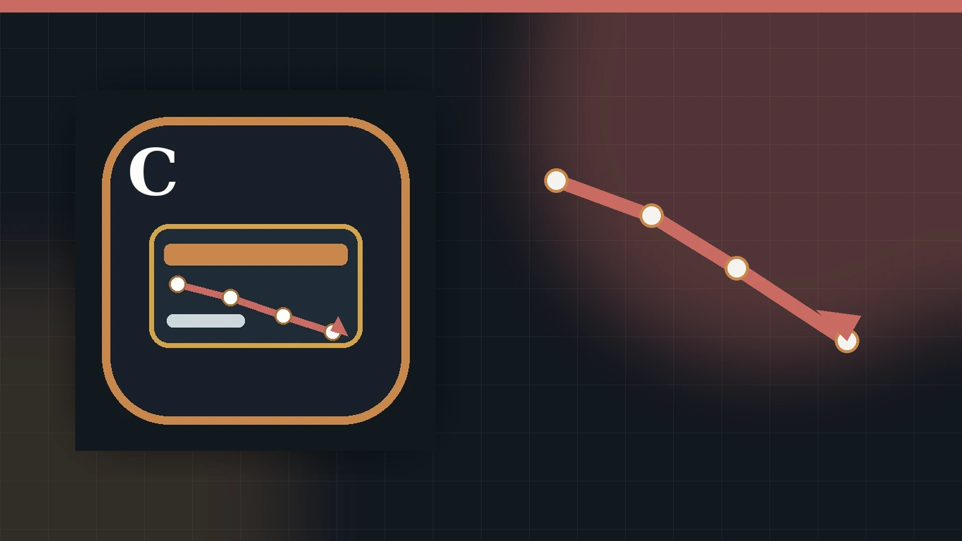 Branded Credit Card Payoff Calculator card with an enlarged credit-card payoff icon and a descending balance path