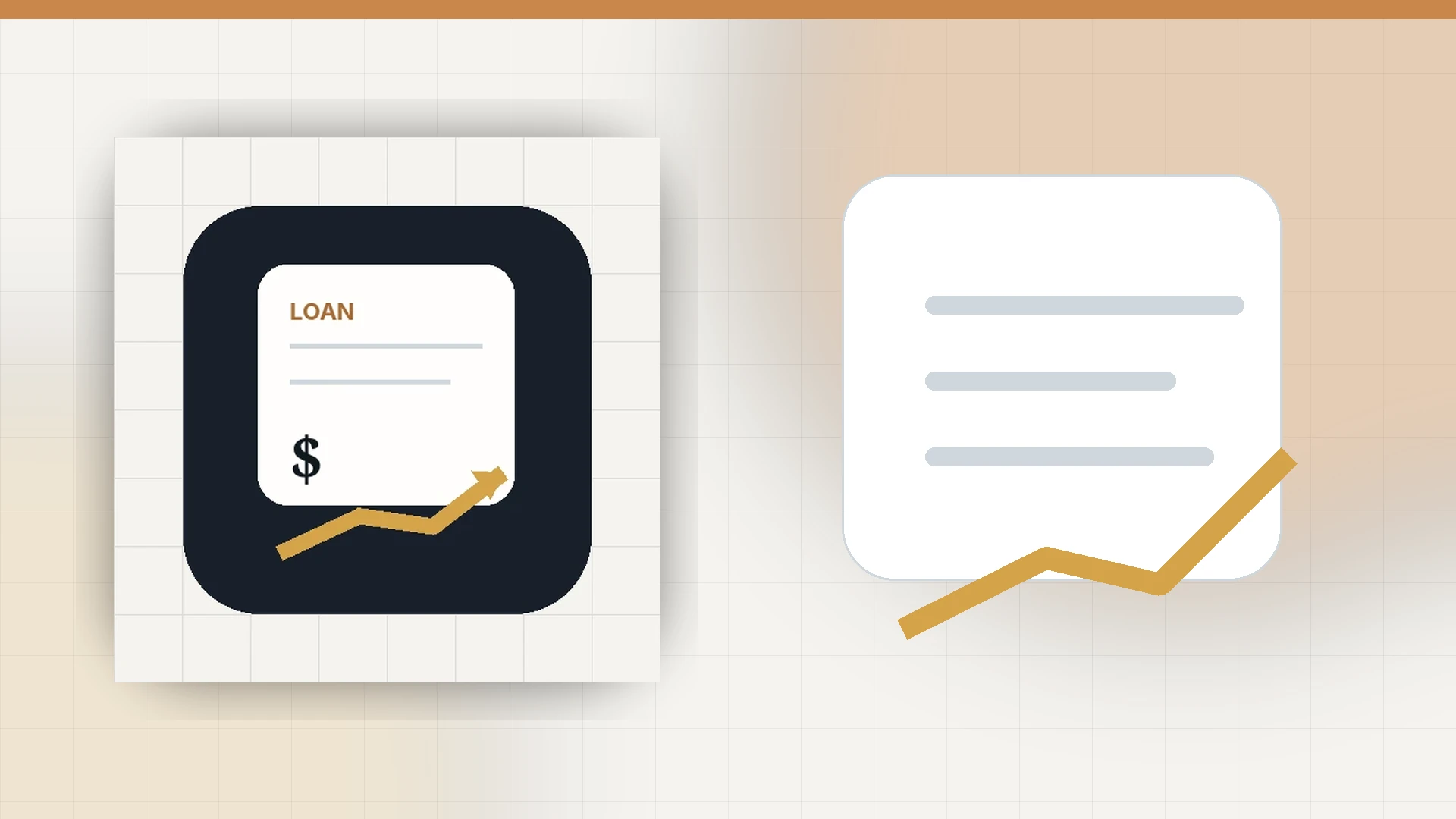 Branded Loan Repayment Calculator card with an enlarged loan document icon and an amortization path